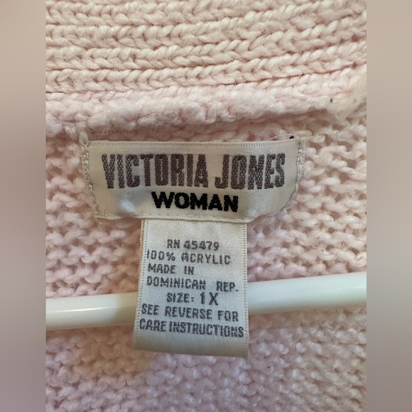 SOLD - Victoria Jones Knit Sweater Pink - Picture 2 of 2